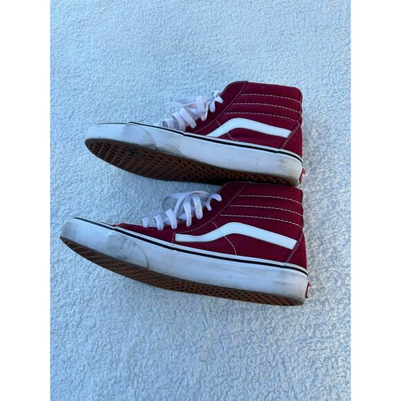 VANS Burgundy Sk8-Hi Shoes Size M:7.5 W:9 - Picture 1 of 6